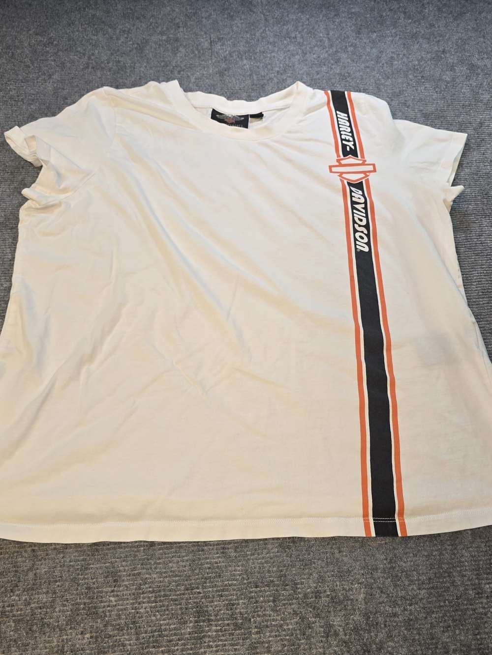 Harley-Davidson Women’s 2XL White Vertical Stripe Graphic T-Shirt 96157-18VW